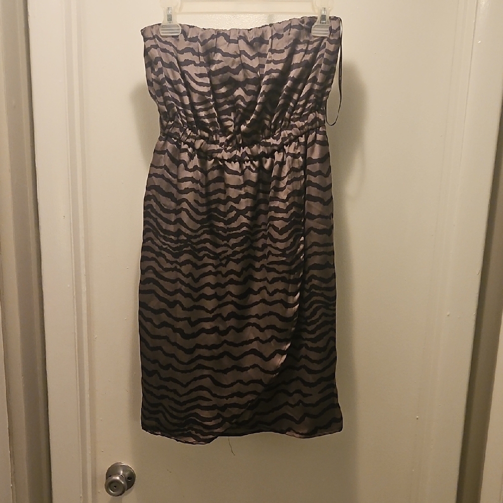 MM Couture Strapless Zebra Print Dress.. Never Worn